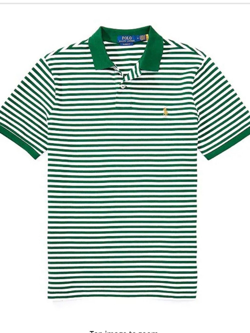 Polo by Ralph Lauren Green & White Striped Classic Short-Sleeve Polo